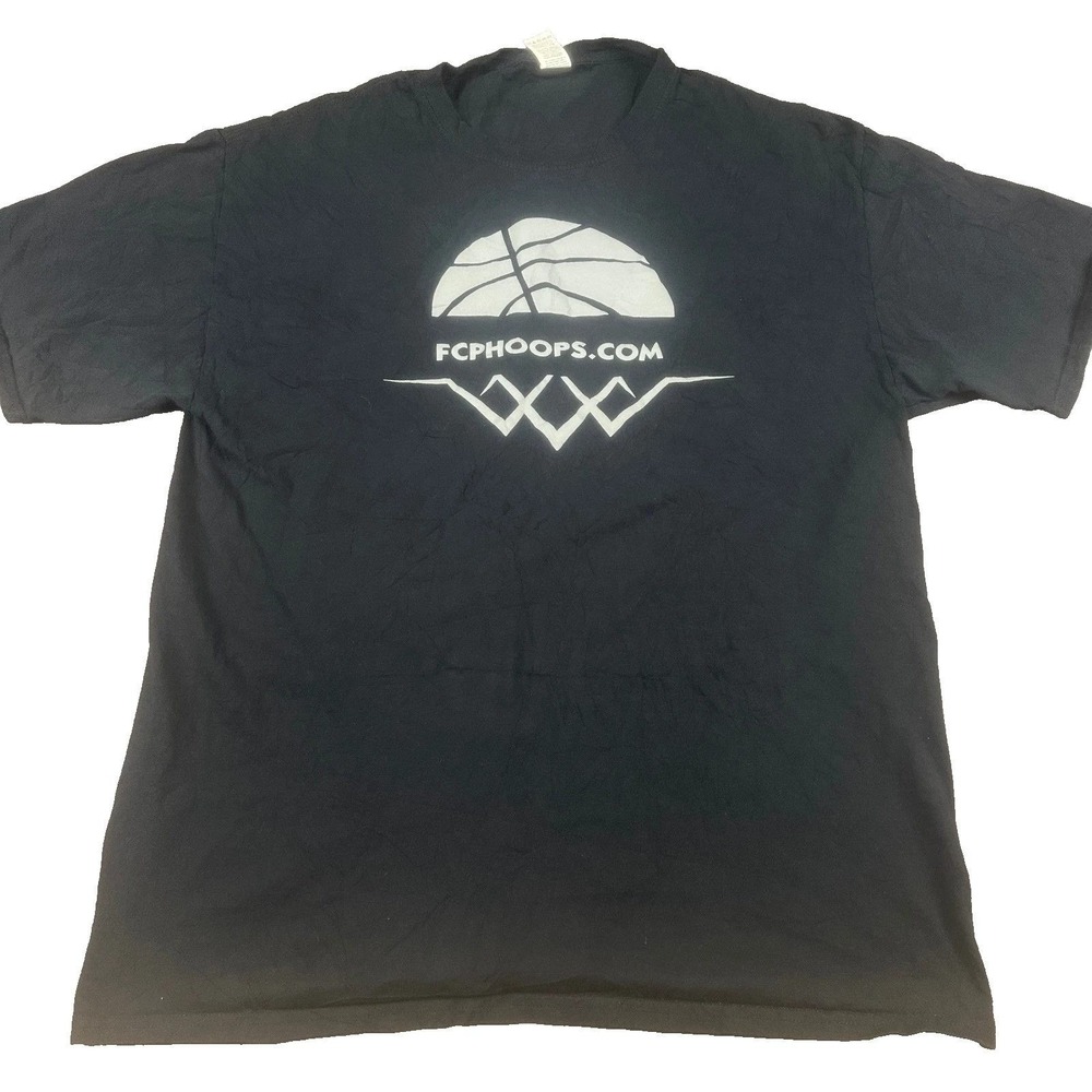 Fruit of the‎ Loom Mens Basketball FCP Hoops T-Shirt Large Black Short Sleeve